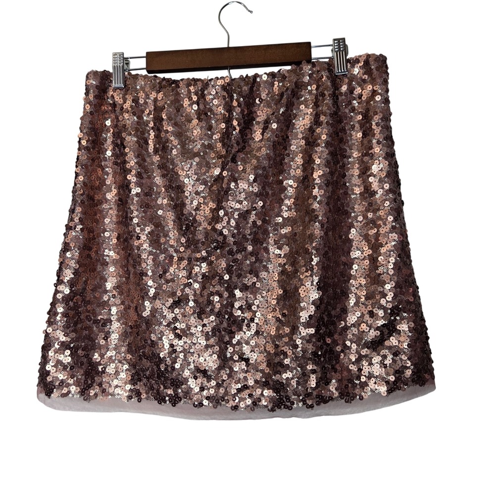 Rose Gold Sequin Mini Skirt LC Lauren Conrad Womens size Large